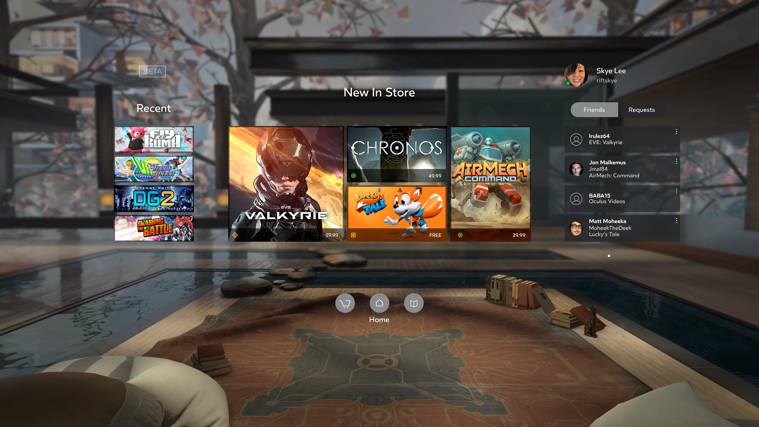 Oculus Home Landing Page