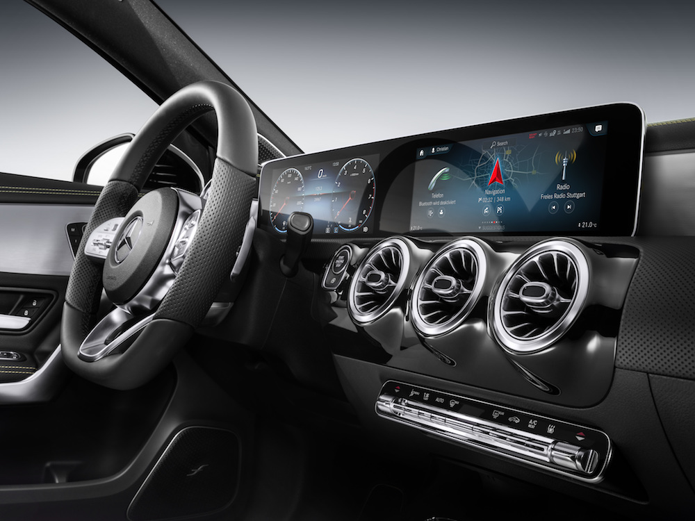 Weltpremiere des intuitiven und lernfähigen Multimediasystems MBUX – Mercedes-Benz User Experience, das 2018 in der neuen A‑Klasse in Serie geht. (Quelle: Mercedes-Benz)